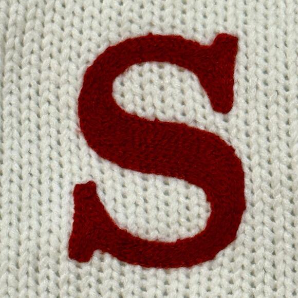 Wondershop Monogram Christmas Stocking Letter S Initial Ivory Red Knit Target - Picture 7 of 9